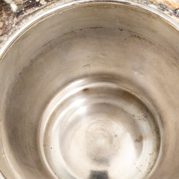 Oxford Plate Silver Over Copper Wine Champagne Holder 1900s Ornate Skirted Dish - Picture 5 of 9